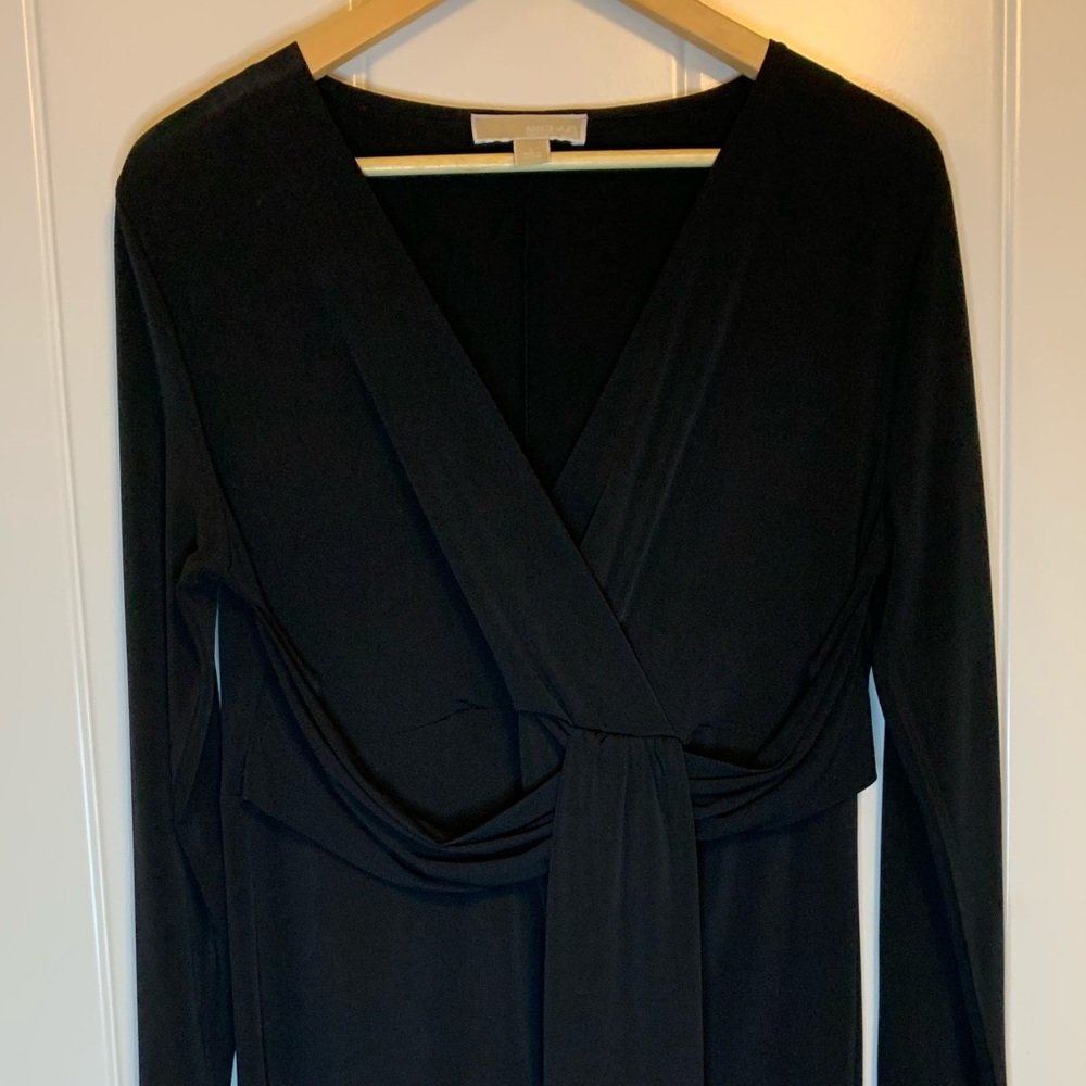Michael Kors Black Faux Wrap Dress